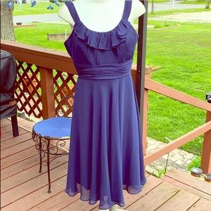 Dark blue chiffon dress